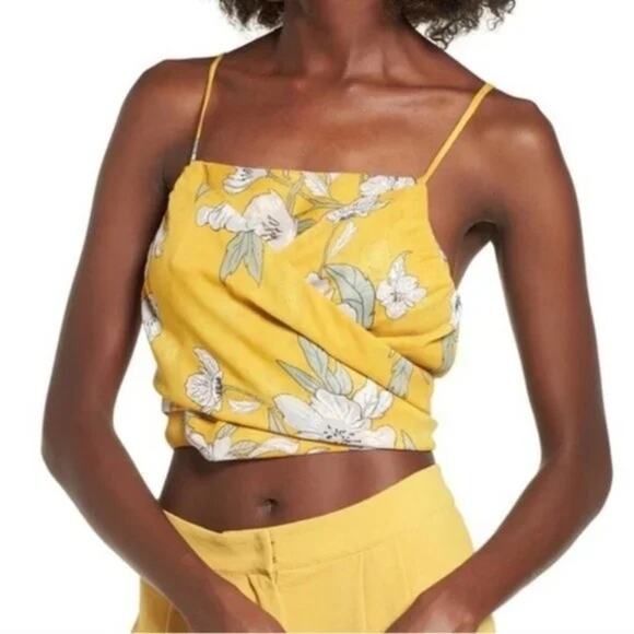 J.O.A. X Chriselle Lim Floral Convertible Crop XS - Picture 1 of 11